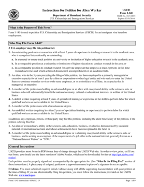 USCIS Form I-140 Petition for Alien Worker