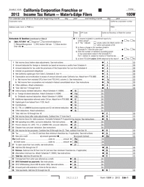 California Form 100W 2012