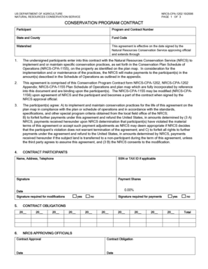 Conservation Program Contract