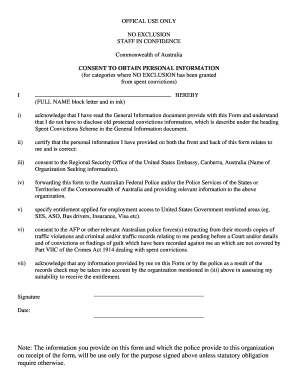 Consent to Obtain Personal Information
