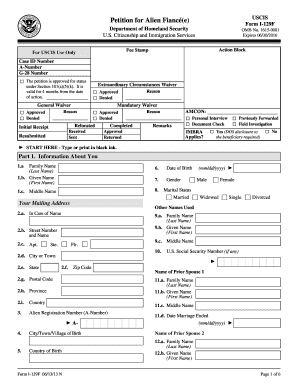 Petition for Alien Fiancé(e) Form I-129F