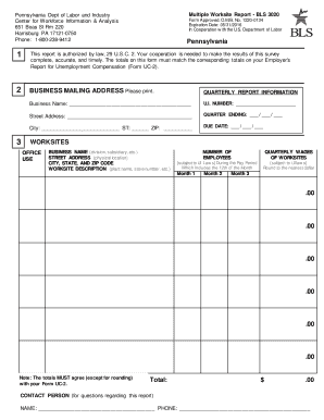 Pennsylvania Multiple Worksite Report