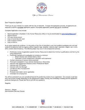 City of Hartsville Employment Application