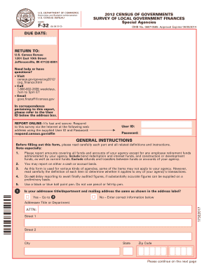 US Census Bureau Survey of Local Government Finances Form F-32