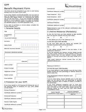 SIPP Benefit Payment Form