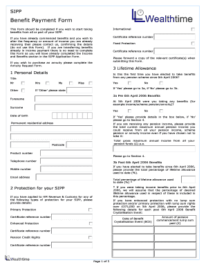 SIPP Benefit Payment Form