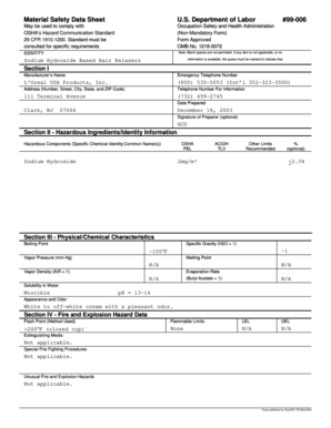 OSHA Hazard Communication Standard Form
