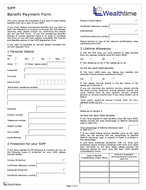 SIPP Benefit Payment Form