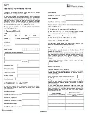 SIPP Benefit Payment Form