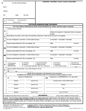 California Fictitious Business Name Statement