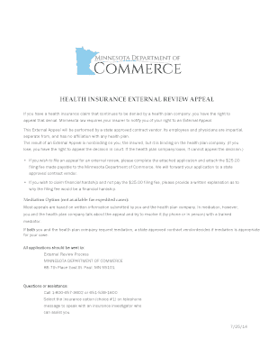 Health Insurance External Review Appeal