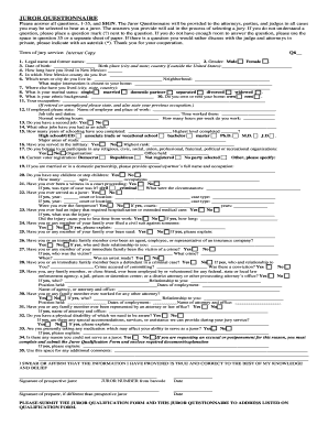 Juror Questionnaire