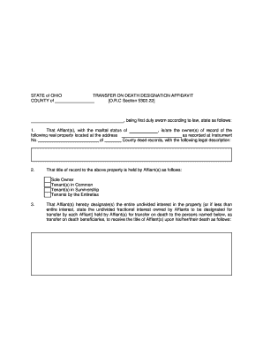 Ohio Transfer on Death Designation Affidavit
