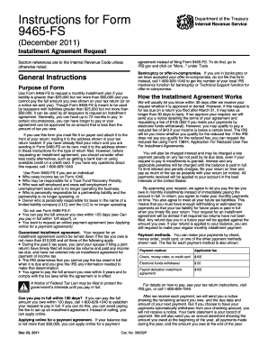 IRS Form 9465-FS Instructions