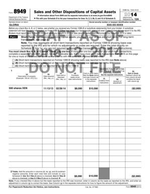 IRS Form 8949 Sales and Other Dispositions of Capital Assets