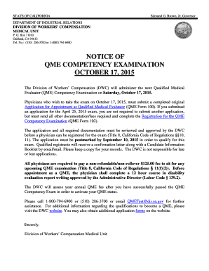 California QME Competency Examination Registration