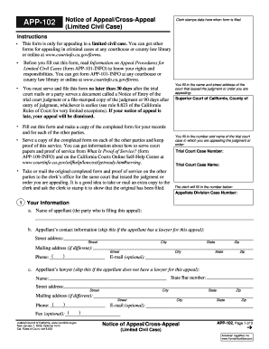 California Notice of Appeal/Cross-Appeal