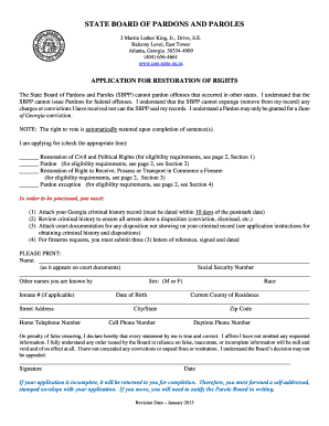 Georgia Restoration of Rights Application