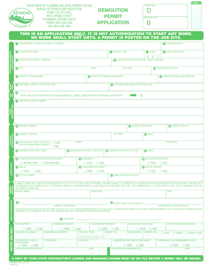 Virginia Demolition Permit Application
