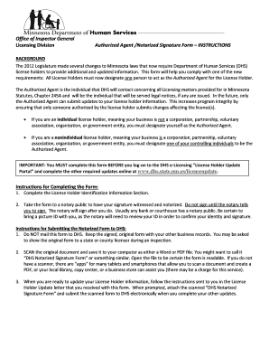 Minnesota Authorized Agent Notarized Signature Form