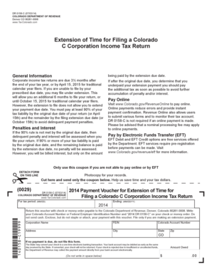 Colorado C Corporation Income Tax Return Extension Form