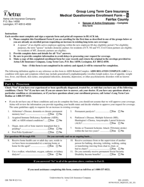 Aetna Long Term Care Insurance Enrollment Form