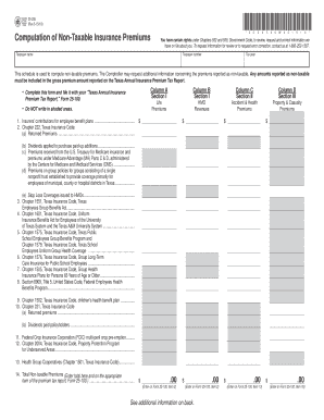 Texas Non-Taxable Insurance Premiums Form