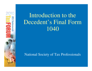 Decedent's Final Form 1040