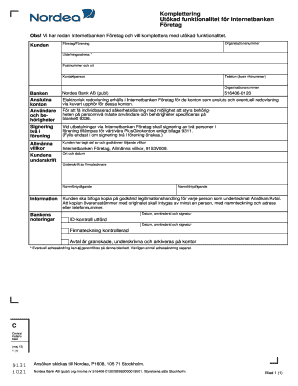 Nordea Business Internet Banking Functionality Extension