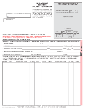 Arizona Business Property Statement