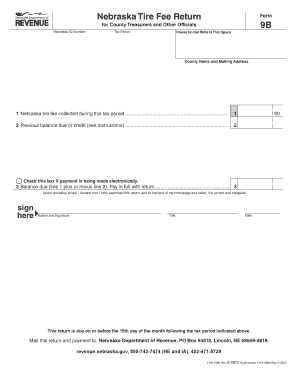 Nebraska Tire Fee Return Form
