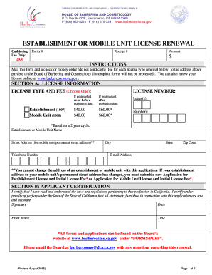 California Barbering and Cosmetology License Renewal