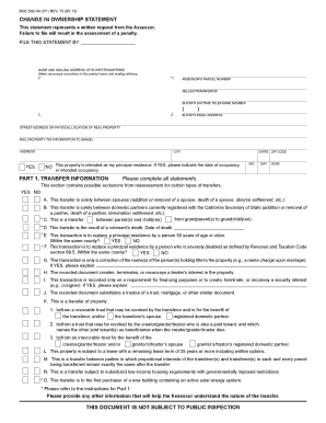 California Change in Ownership Statement