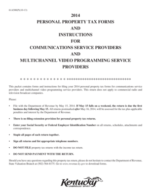 Kentucky Personal Property Tax Form 61A500
