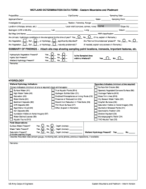 Wetland Determination Data Form