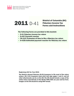 DC Fiduciary Income Tax Return