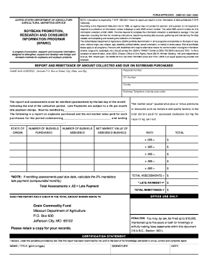 Soybean Promotion Report and Remittance Form