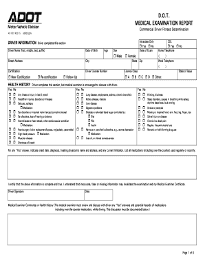 Commercial Driver Medical Examination Report