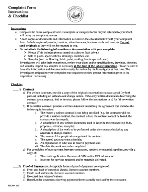 Arizona Contractor Complaint Form