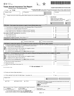 Texas Annual Insurance Tax Report