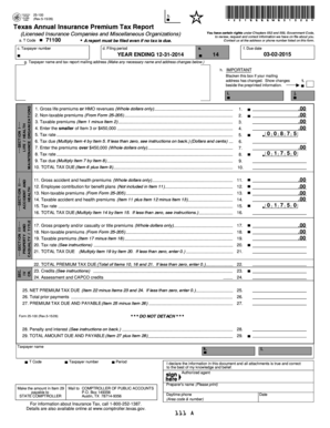 Texas Annual Insurance Premium Tax Report