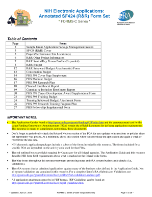 NIH Grant Application Forms