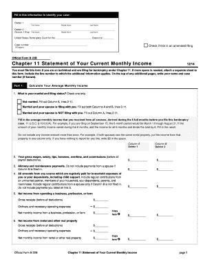 Chapter 11 Statement of Current Monthly Income
