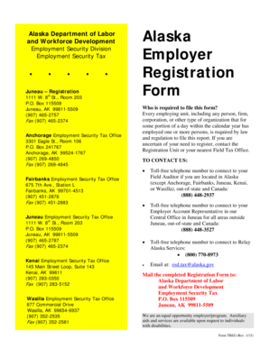 Alaska Employment Security Tax Registration Form