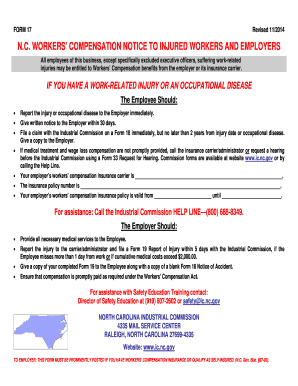 North Carolina Workers' Compensation Notice