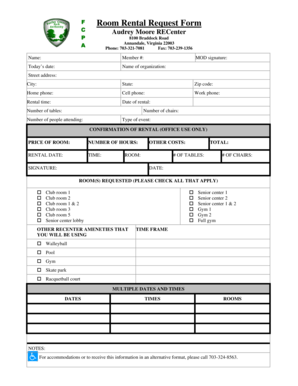Room Rental Request Form
