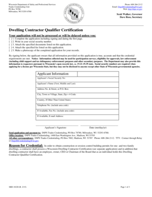 Wisconsin Dwelling Contractor Qualifier Certification