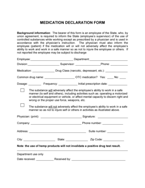 Medication Declaration Form