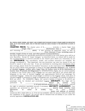 Operator-Participant Charter Flight Contract