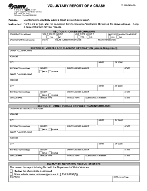 Voluntary Crash Report Form